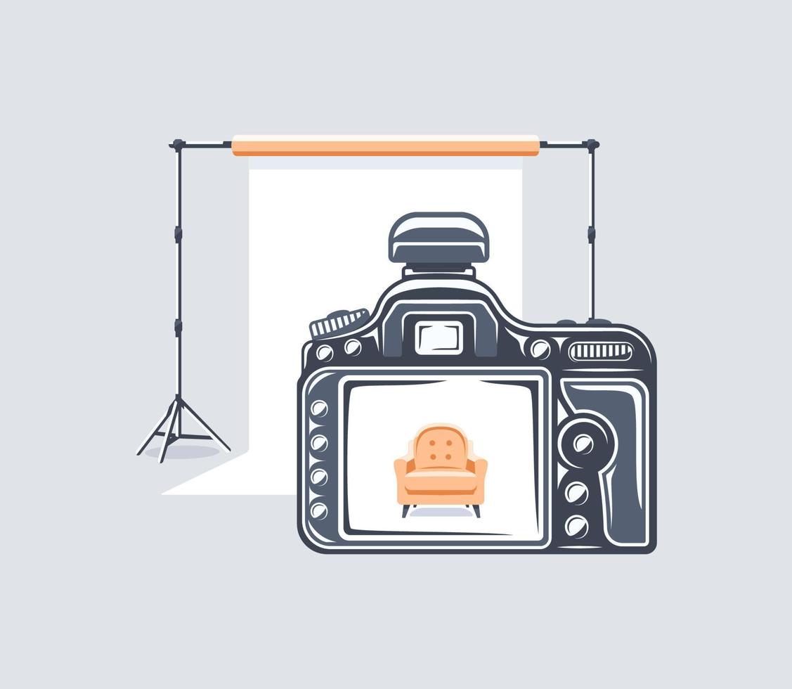 elemento de estudio fotográfico aislado sobre fondo blanco vector