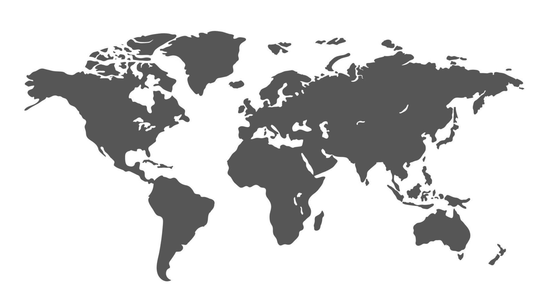 Silhouette world map vector