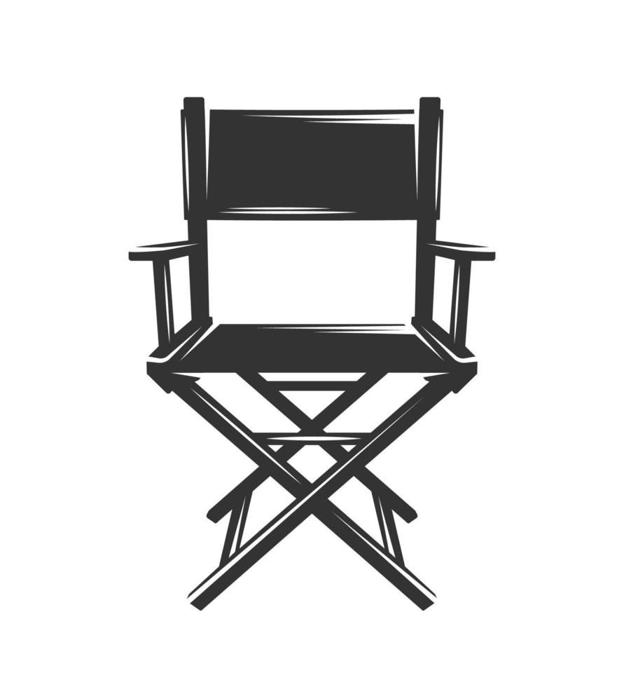 silueta de la silla del productor aislada sobre fondo blanco vector