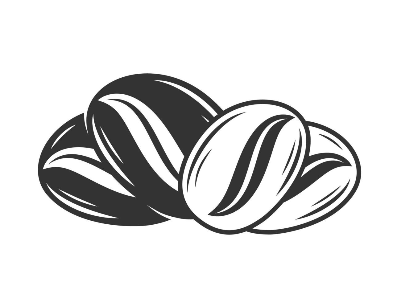 Silhouette of coffee beans vector