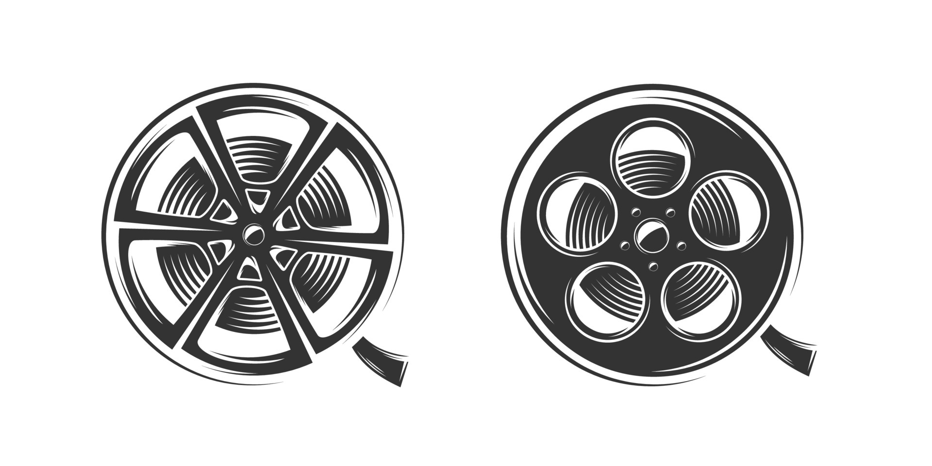 Film reels silhouette isolated on white background 6484821 Vector