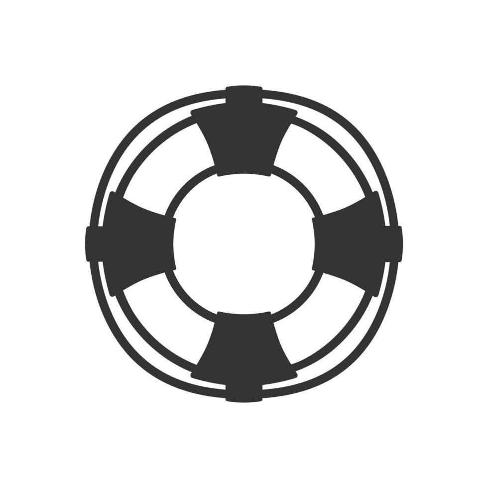Lifebuoy silhouette in simple style vector
