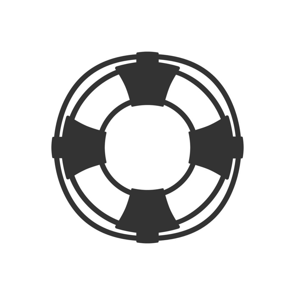 Lifebuoy silhouette in simple style vector