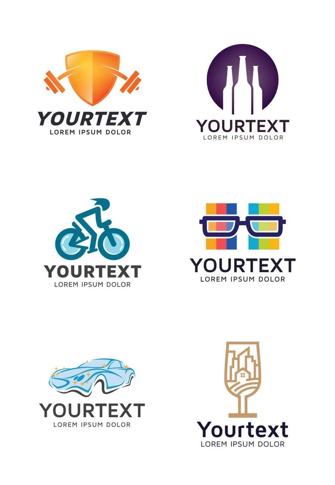 Logo collections for different types of business vector