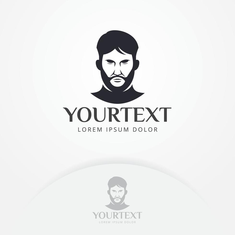 Bearded man logo design vector