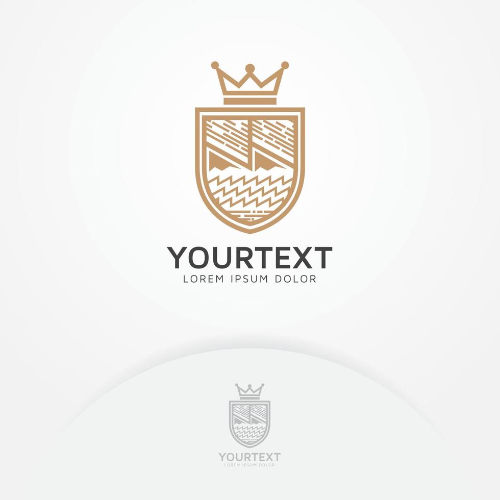 Abstract shield crown logo design vector