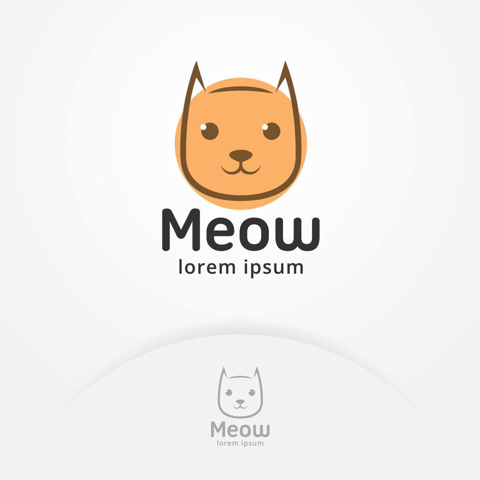Cute cat logo design concept vector
