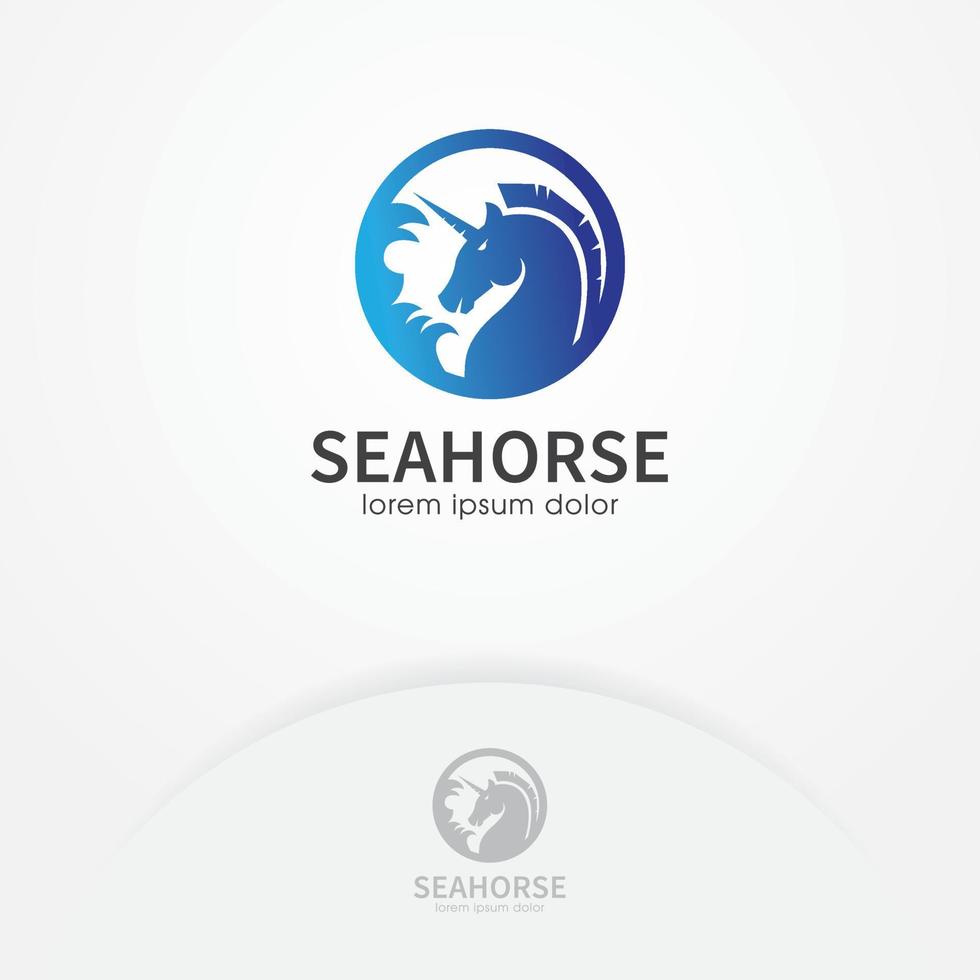 concepto de diseño de logotipo de caballito de mar vector
