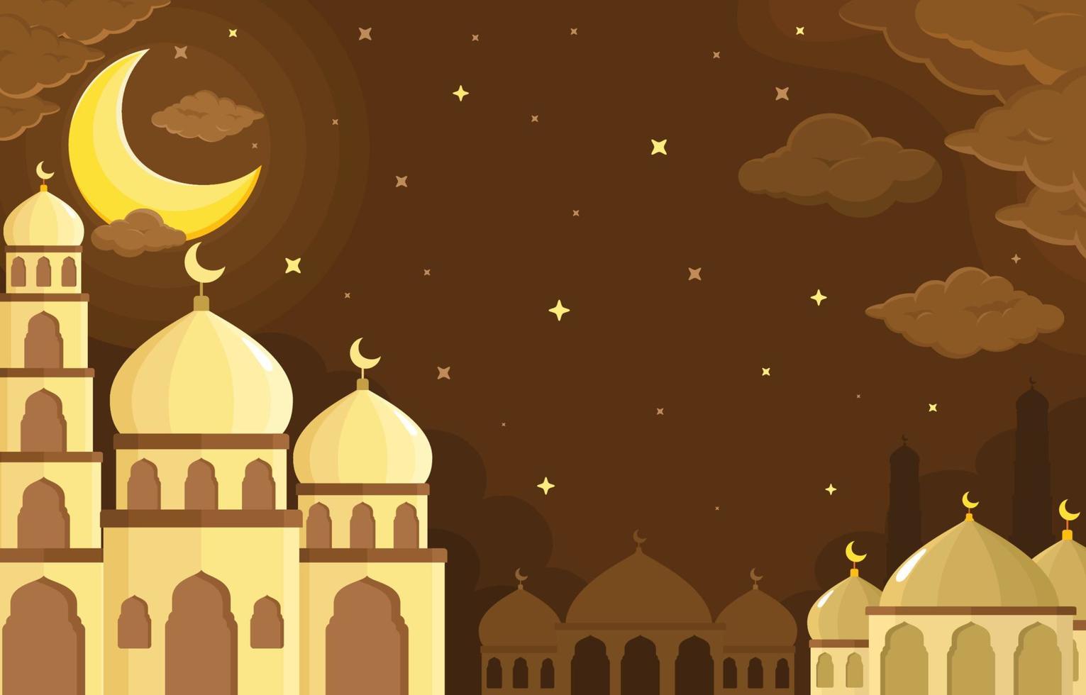 Ramadan Month Mosque Flat Background vector