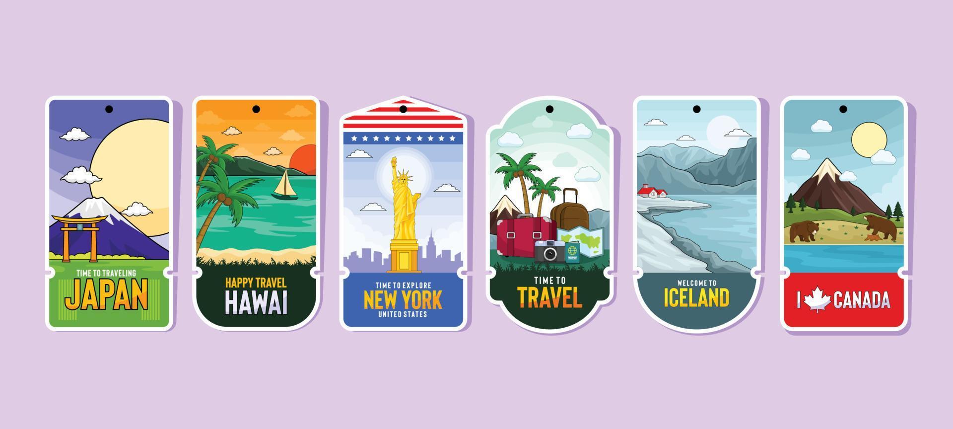 Country Traveling Labels vector