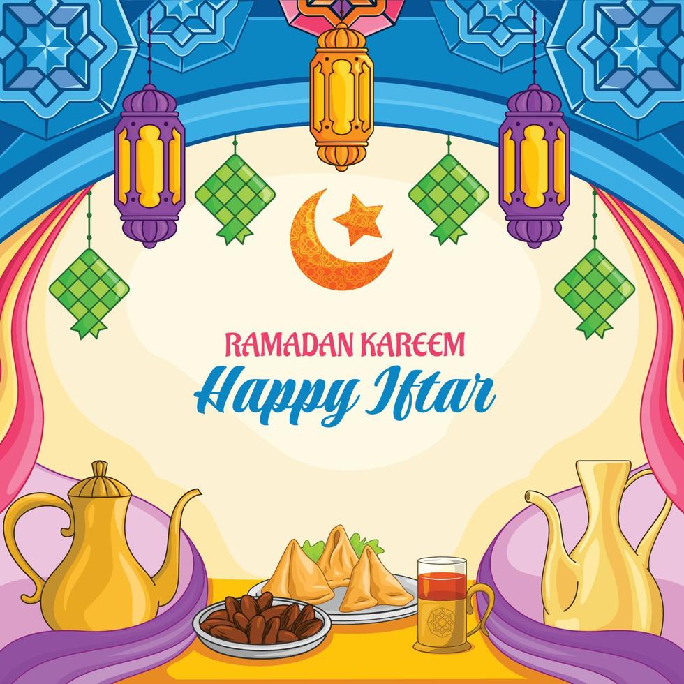 Iftar Food Background vector