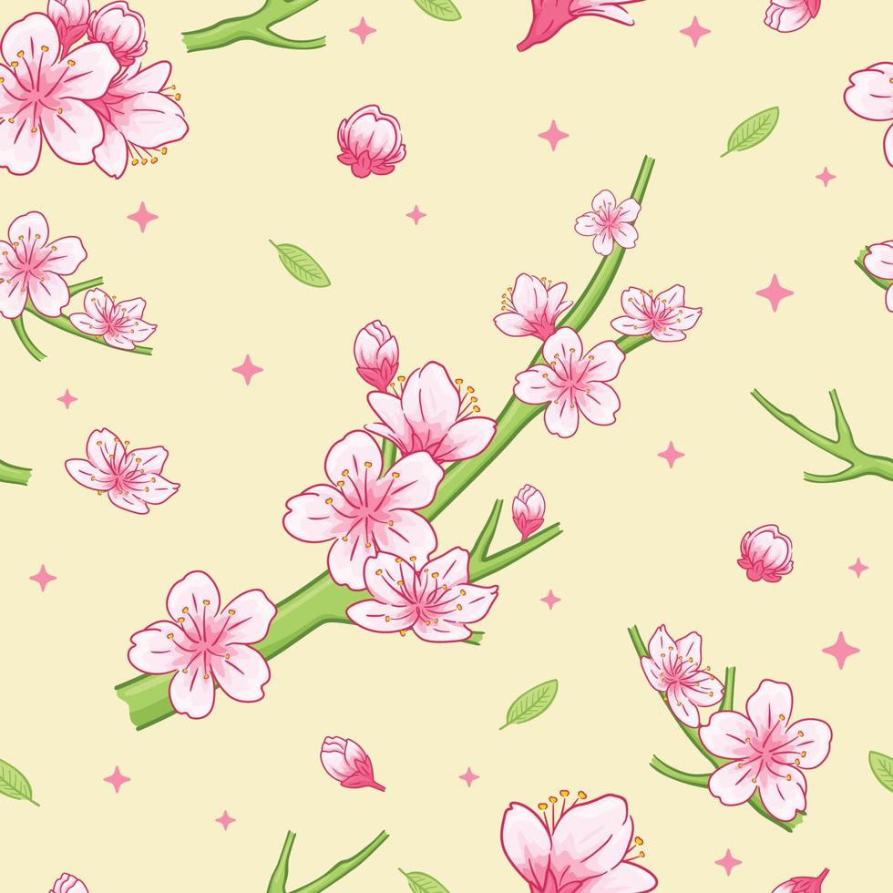 Cherry Blossom Seamless Pattern vector