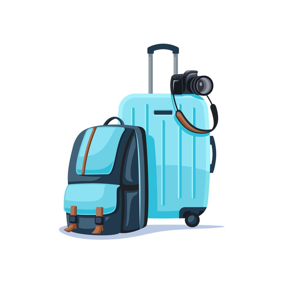Backpack and suitcase vector