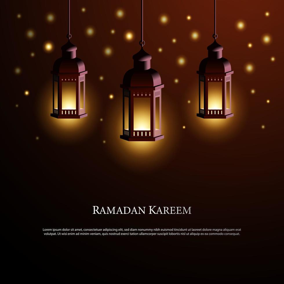 gráfico vectorial de ramadan kareem con linterna roja. apto para tarjetas de felicitación, papel tapiz y otros. vector