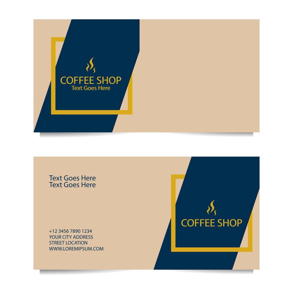 Business Card Template with Beige Background. Vector illustration