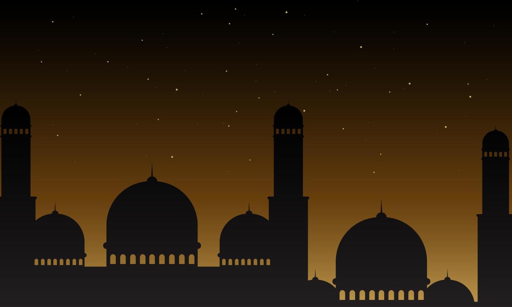 gráfico vectorial de ramadan kareem con fondo de mezquita y cielo nocturno. apto para tarjetas de felicitación, papel tapiz y otros antecedentes de ramadán. vector