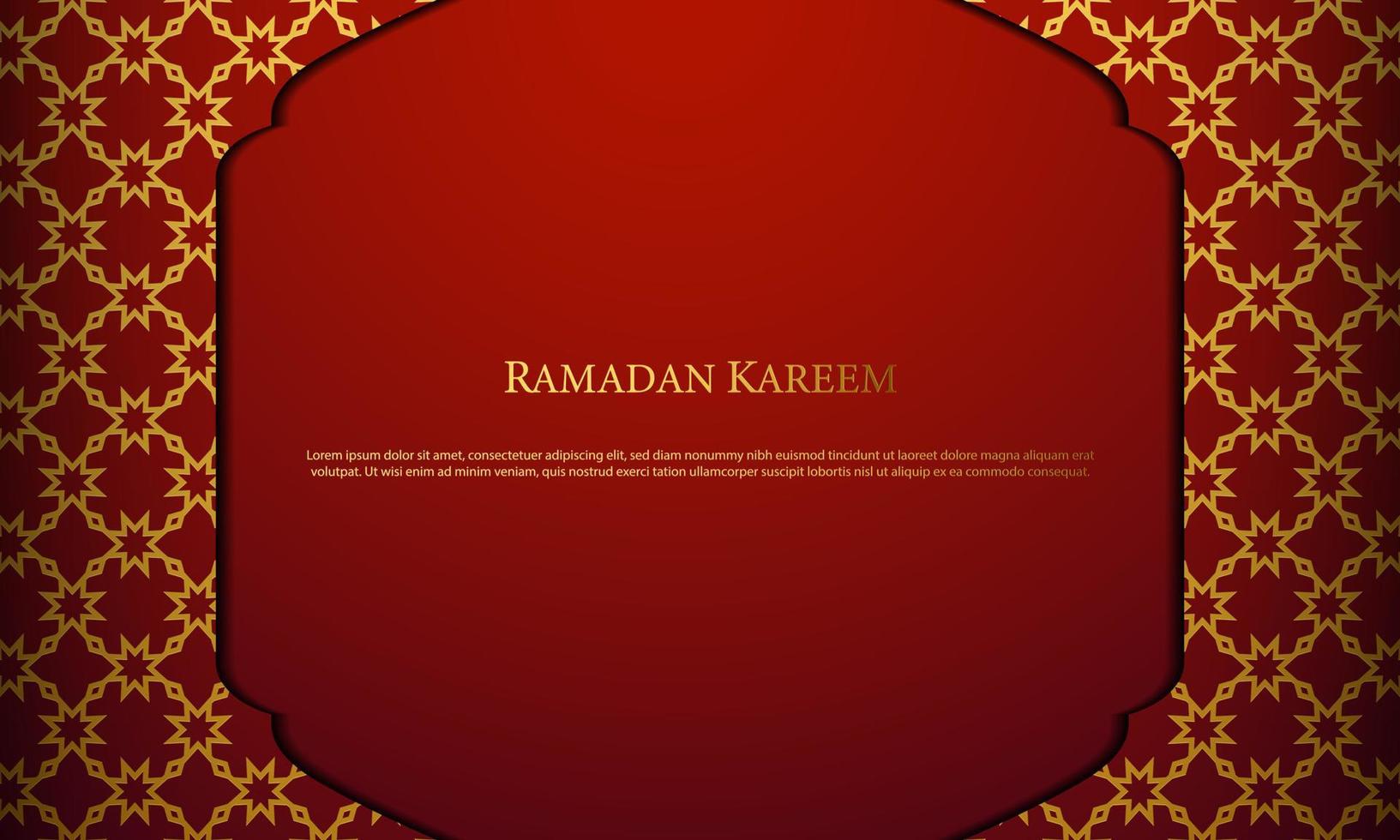 Vector graphic of Ramadan Kareem with Gold Pattern Background. Fit for greeting card, wallpaper and other ramadan background.