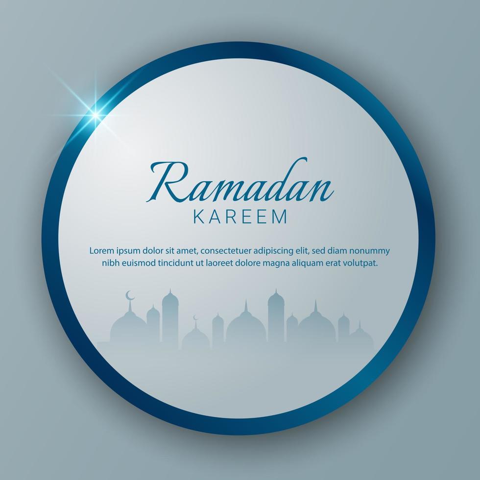 Ramadan Kareem Background for greeting card or social media banner. Vector Illustration.