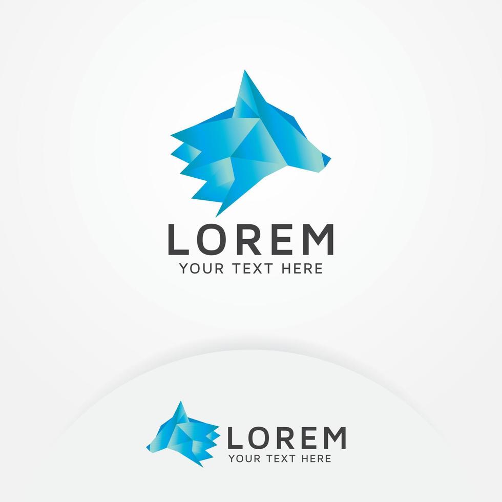 Wolf origami logo design vector