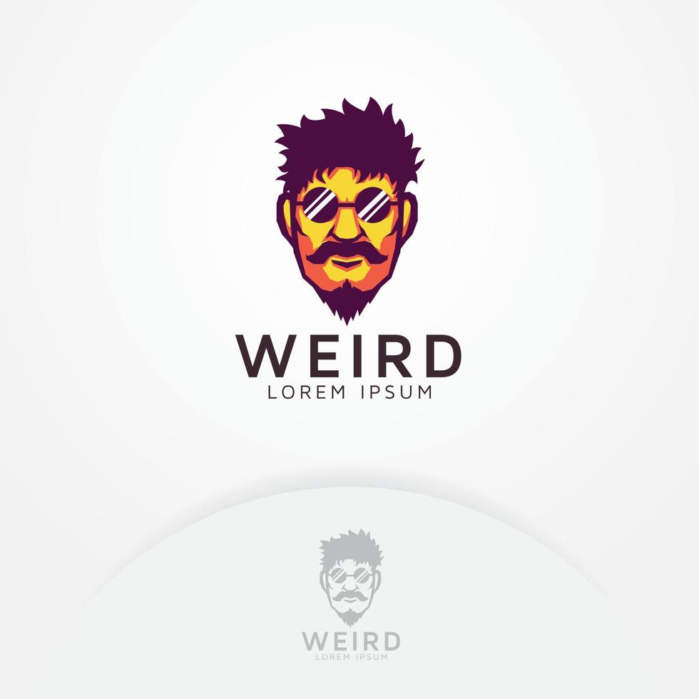 Weird man logo design vector