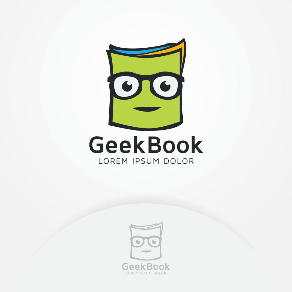 Geek book logo design vector