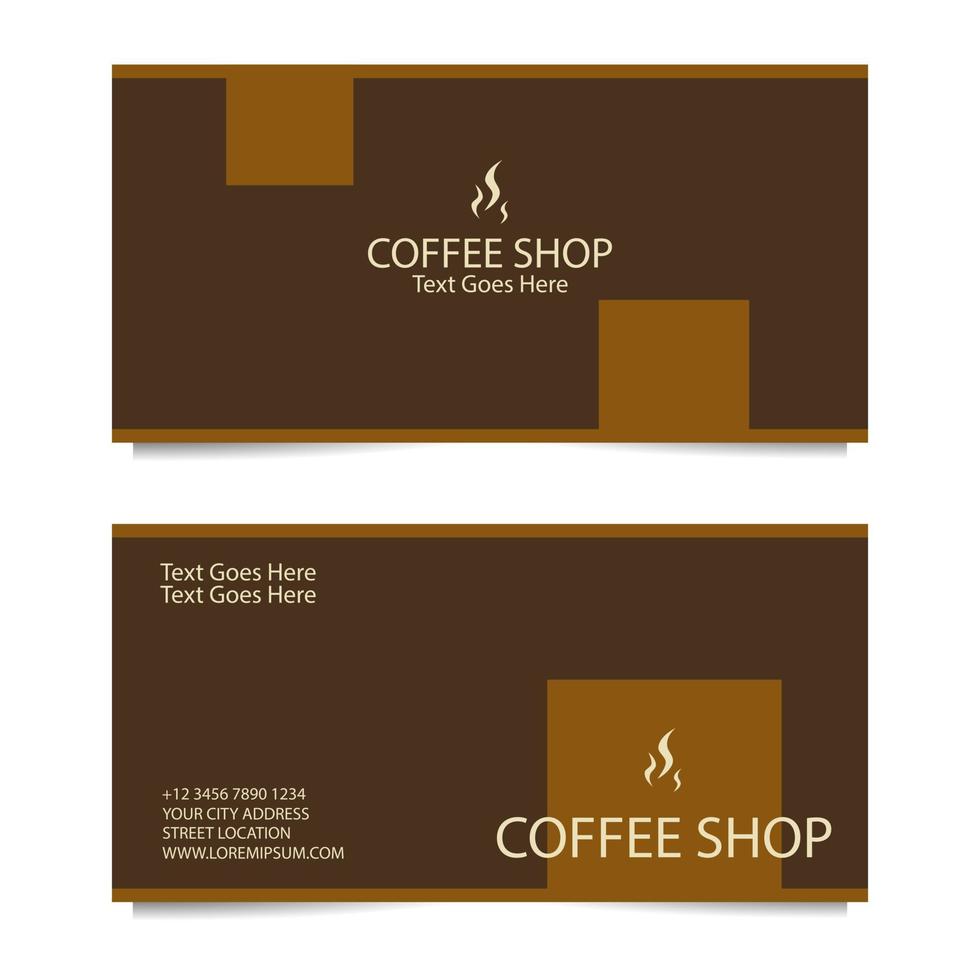 Business Card Template with Brown Background. Vector illustration