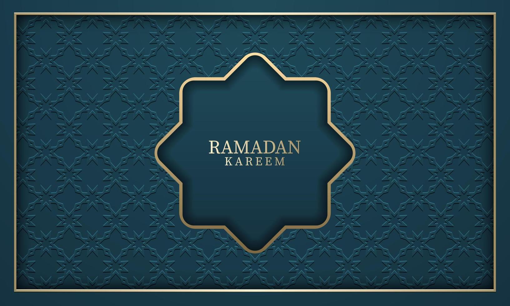 Vector graphic of Ramadan Kareem with Green Pattern Background. Fit for greeting card, wallpaper and other ramadan background.