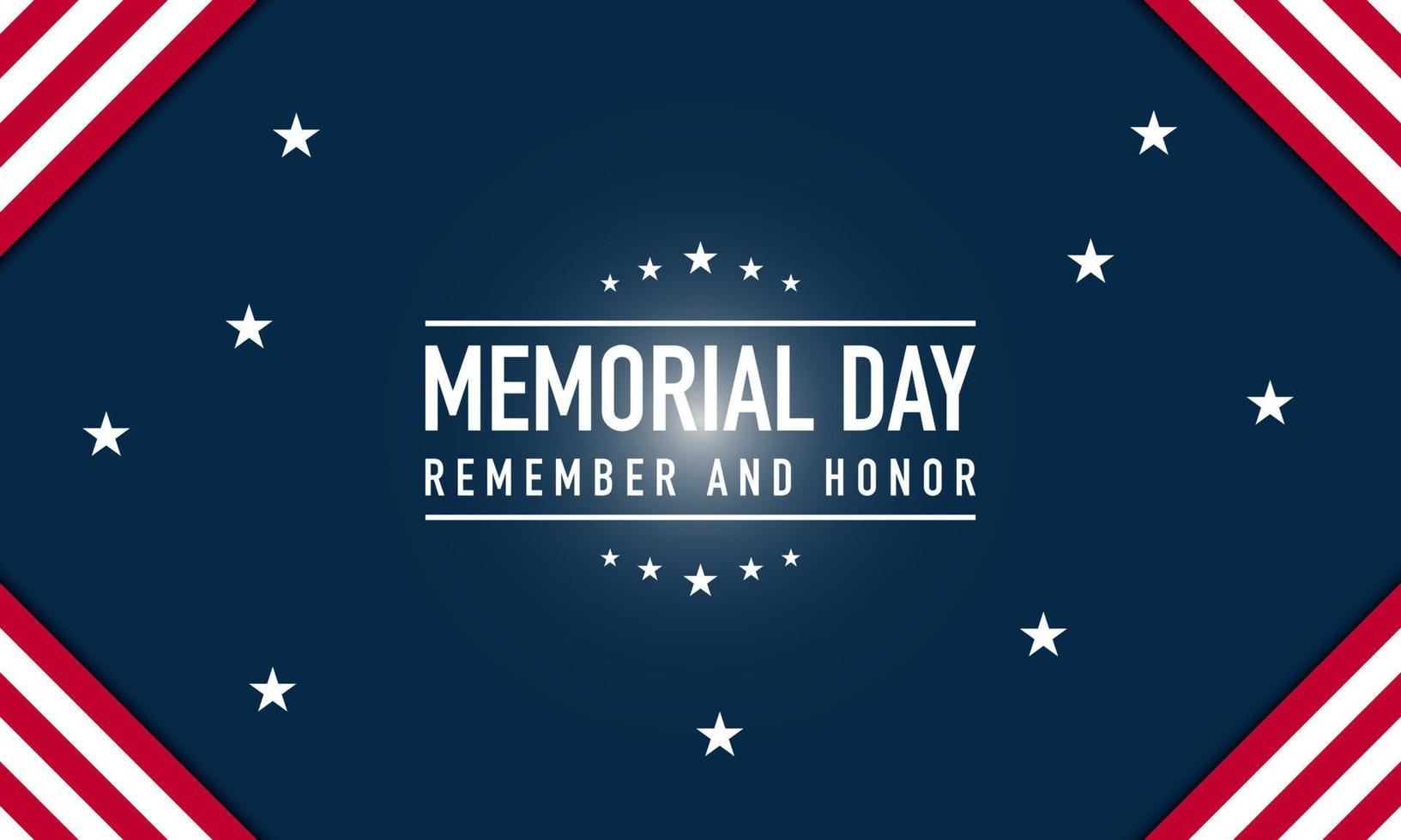 Memorial Day Background Vector Illustration. Remember and Honor.