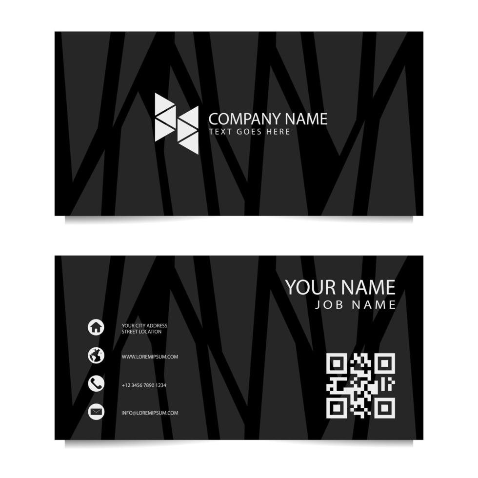 Business Card Template with Black Background. Vector illustration