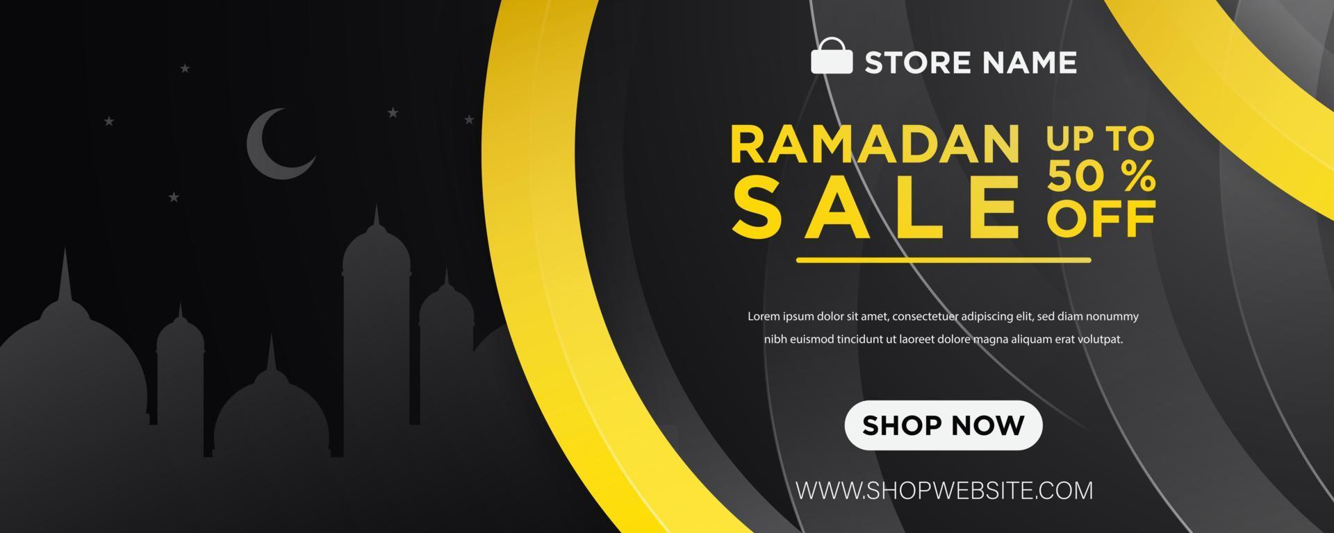 Modern Web Banner Vector. Ramadan Sale. Vector Illustration.