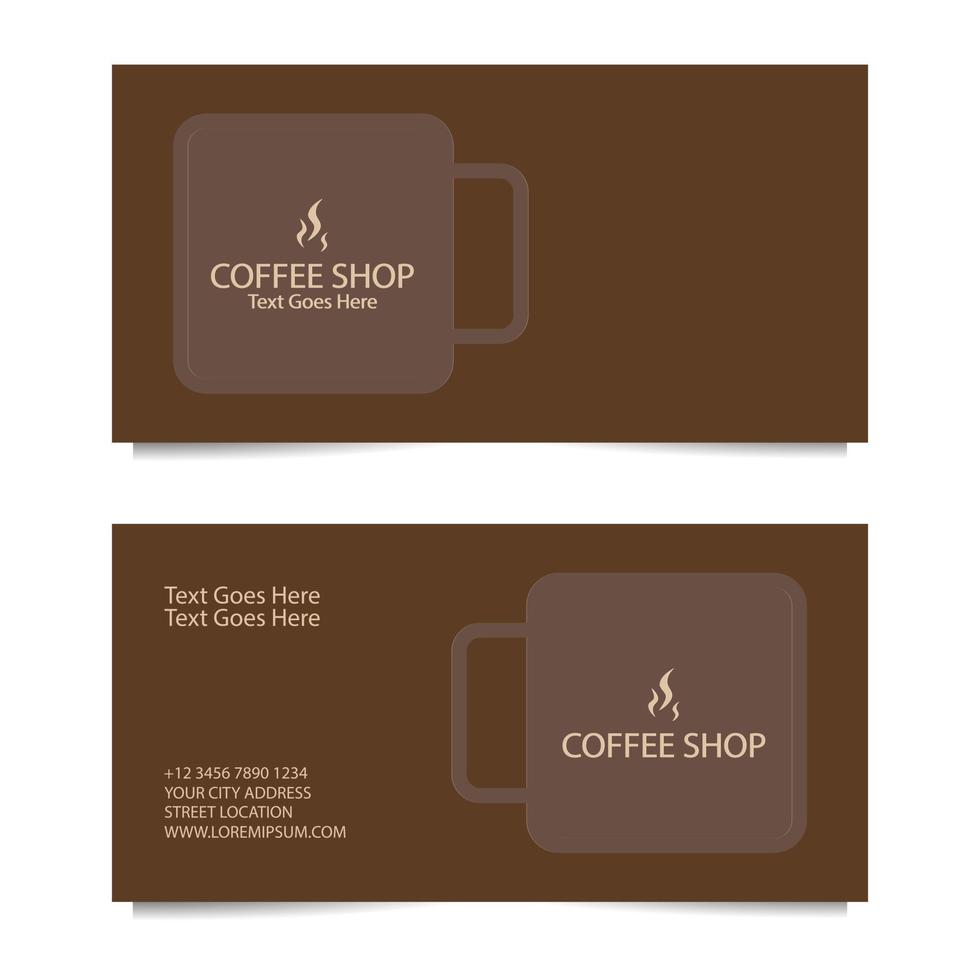 Business Card Template with Brown Background. Vector illustration