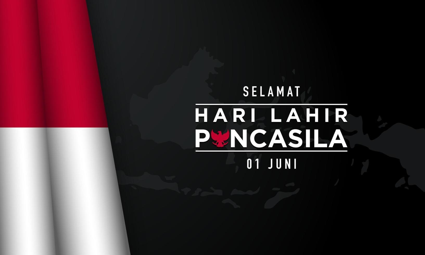 ilustración del día de pancasila de vacaciones indonesias. vector