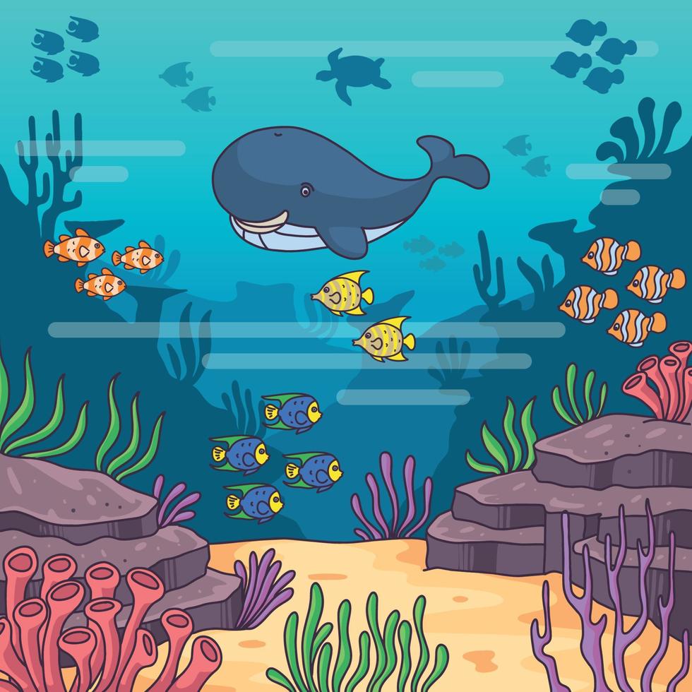 Beautiful Deep Ocean Ecosystem Concept 6485179 Vector Art at Vecteezy