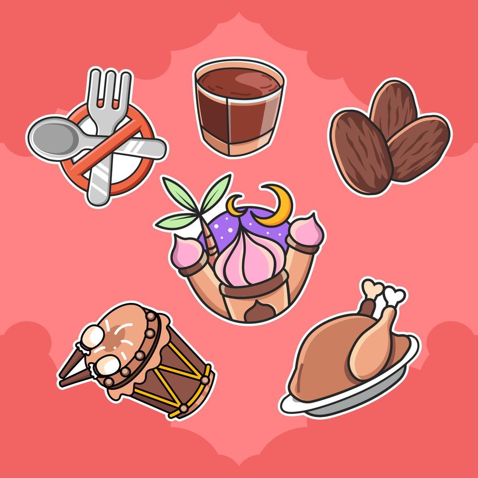 Ramadan Iftar Sticker Pack vector