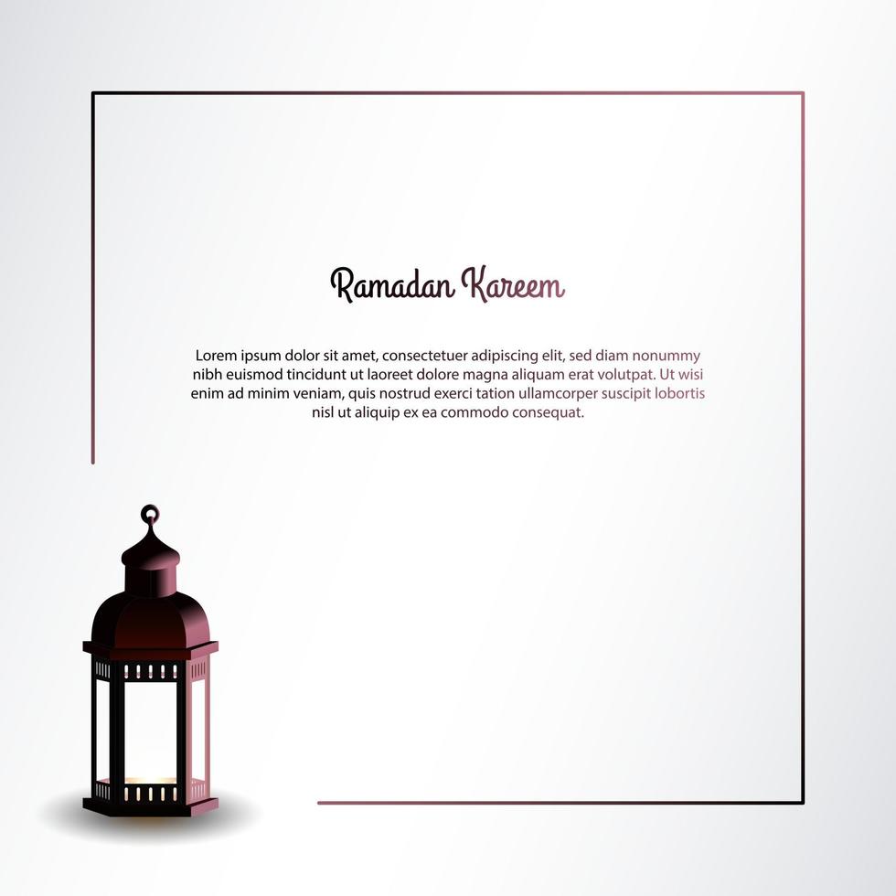 Vector graphic of Ramadan Kareem with Lantern and White Background. Fit for greeting card, wallpaper and other.