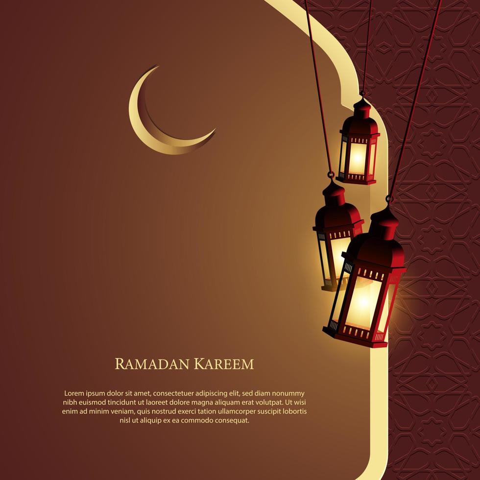 gráfico vectorial de ramadan kareem con linterna y patrón de adorno islámico. apto para tarjetas de felicitación, papel tapiz y otros. vector