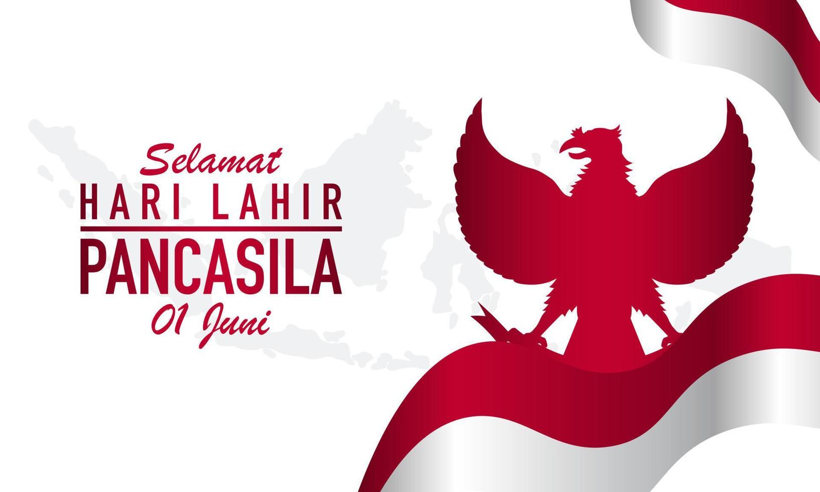 ilustración del día de pancasila de vacaciones indonesias. vector