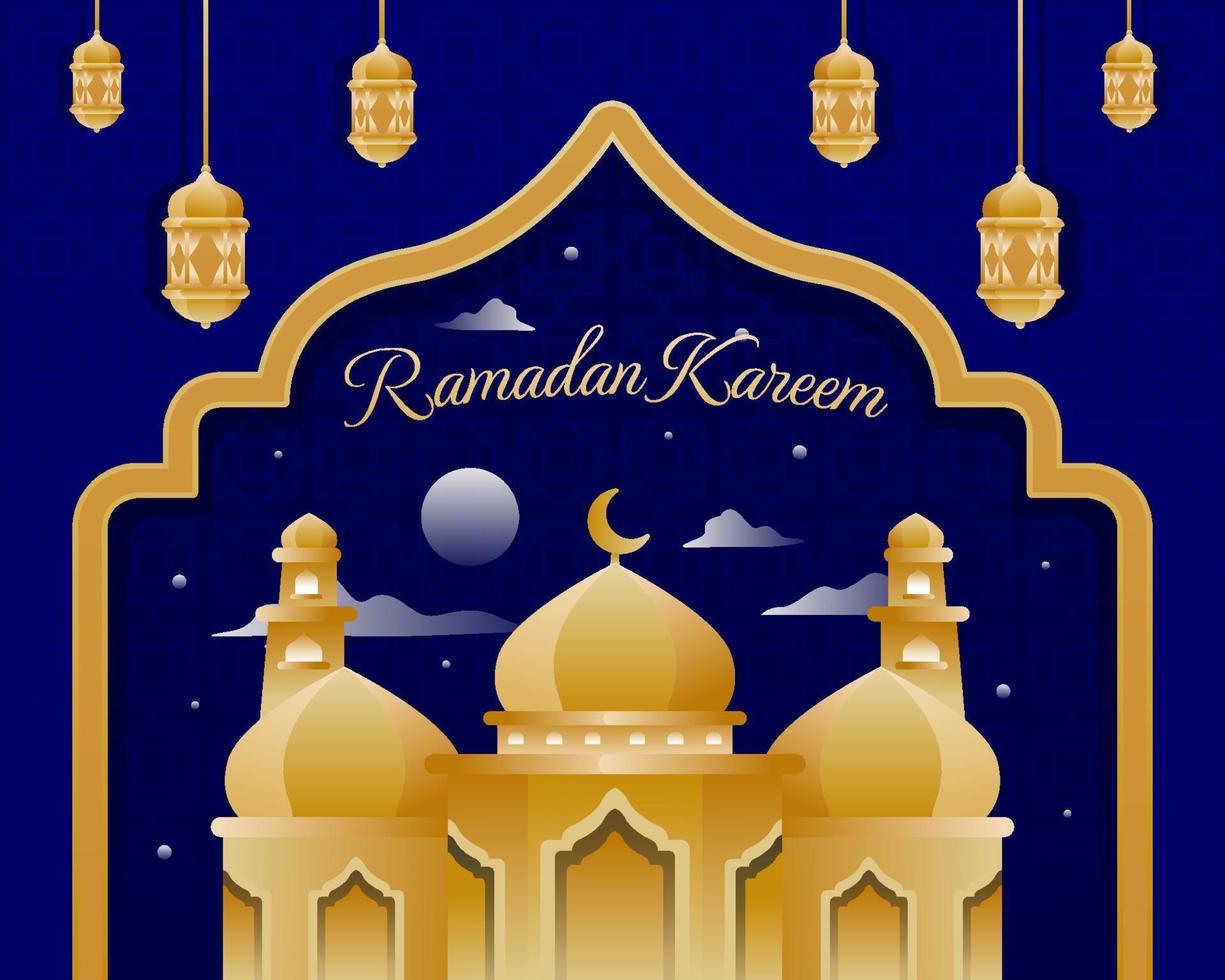 elegante fundamento de ramadán con efecto degradado vector