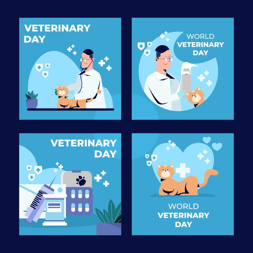 publicación en redes sociales del día mundial del veterinario vector