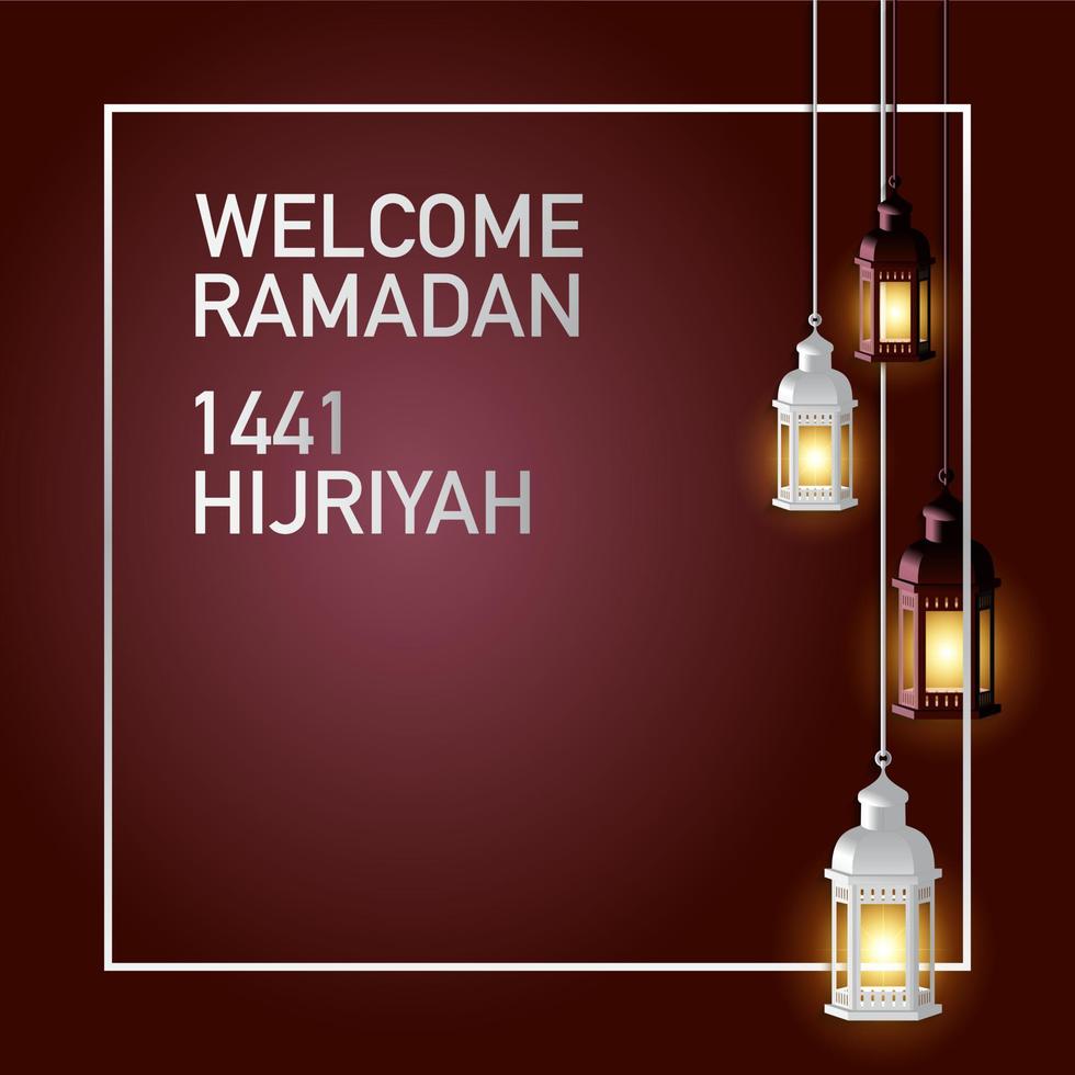 Vector graphic of Ramadan Kareem with Lantern. Fit for greeting card, wallpaper and other.