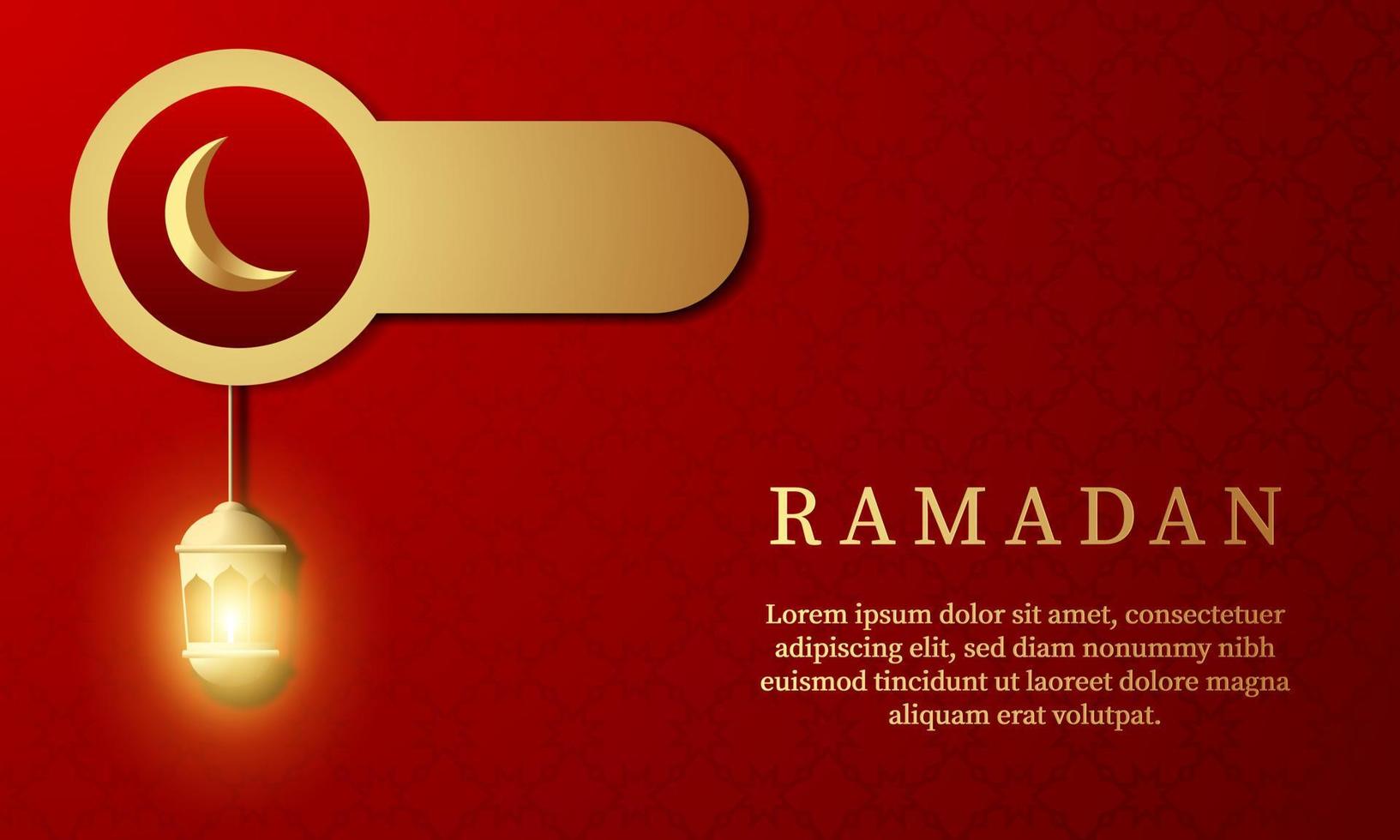 gráfico vectorial de ramadan kareem con fondo de patrón rojo y linterna. apto para tarjetas de felicitación, papel tapiz y otros antecedentes de ramadán. vector