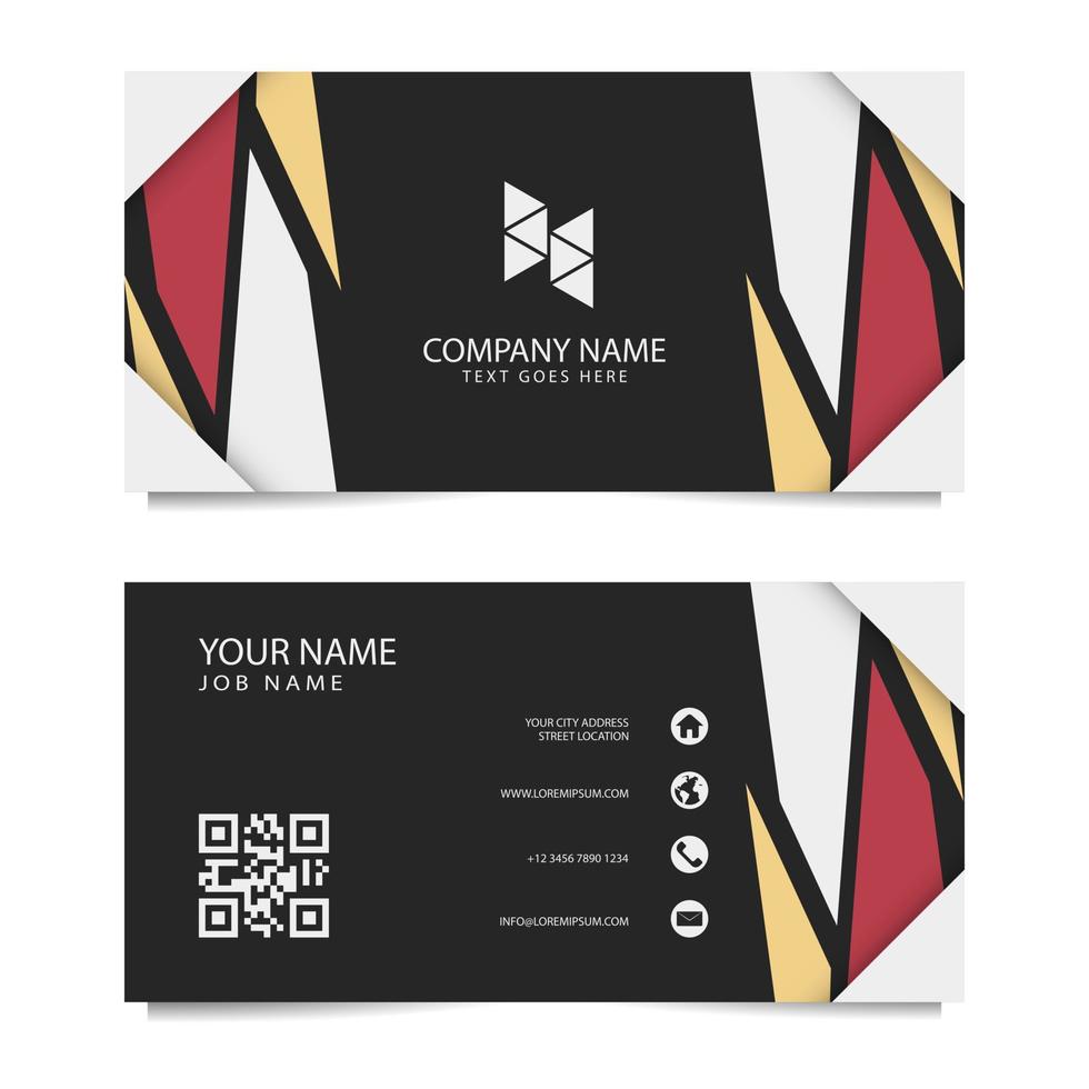 Business Card Template with Black Background. Vector illustration