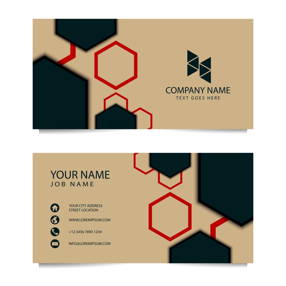 Business Card Template with Abstract Polygonal Background. Vector illustration