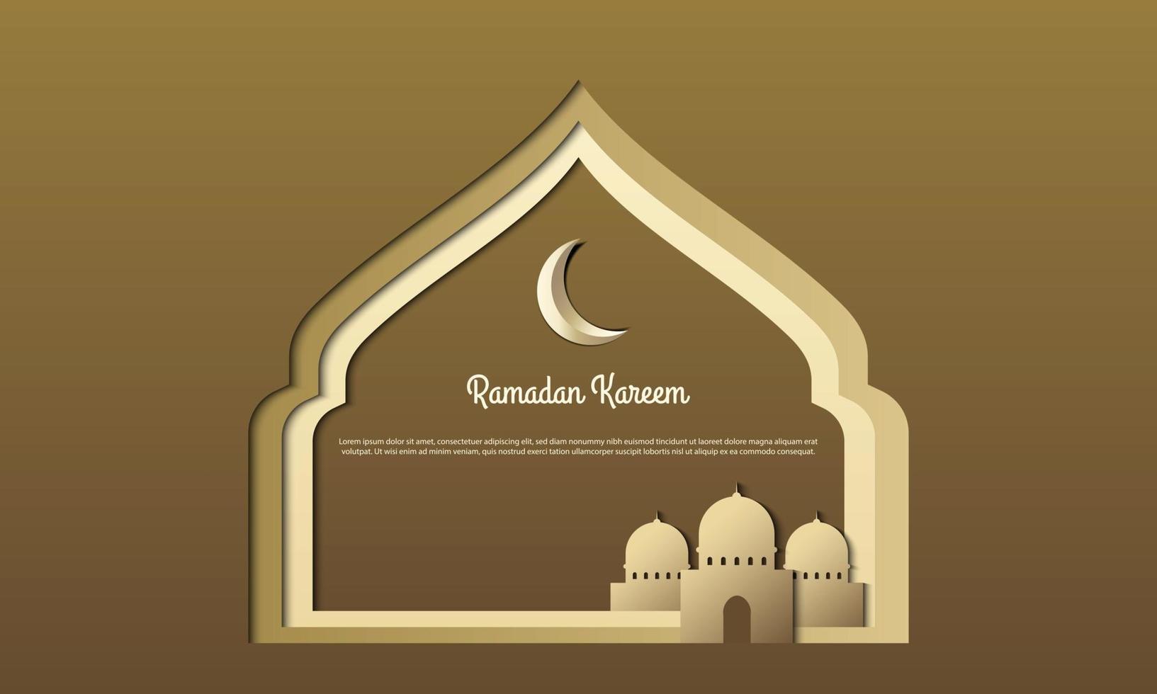 Vector graphic of Ramadan Kareem with Moon. Fit for greeting card, wallpaper and other.