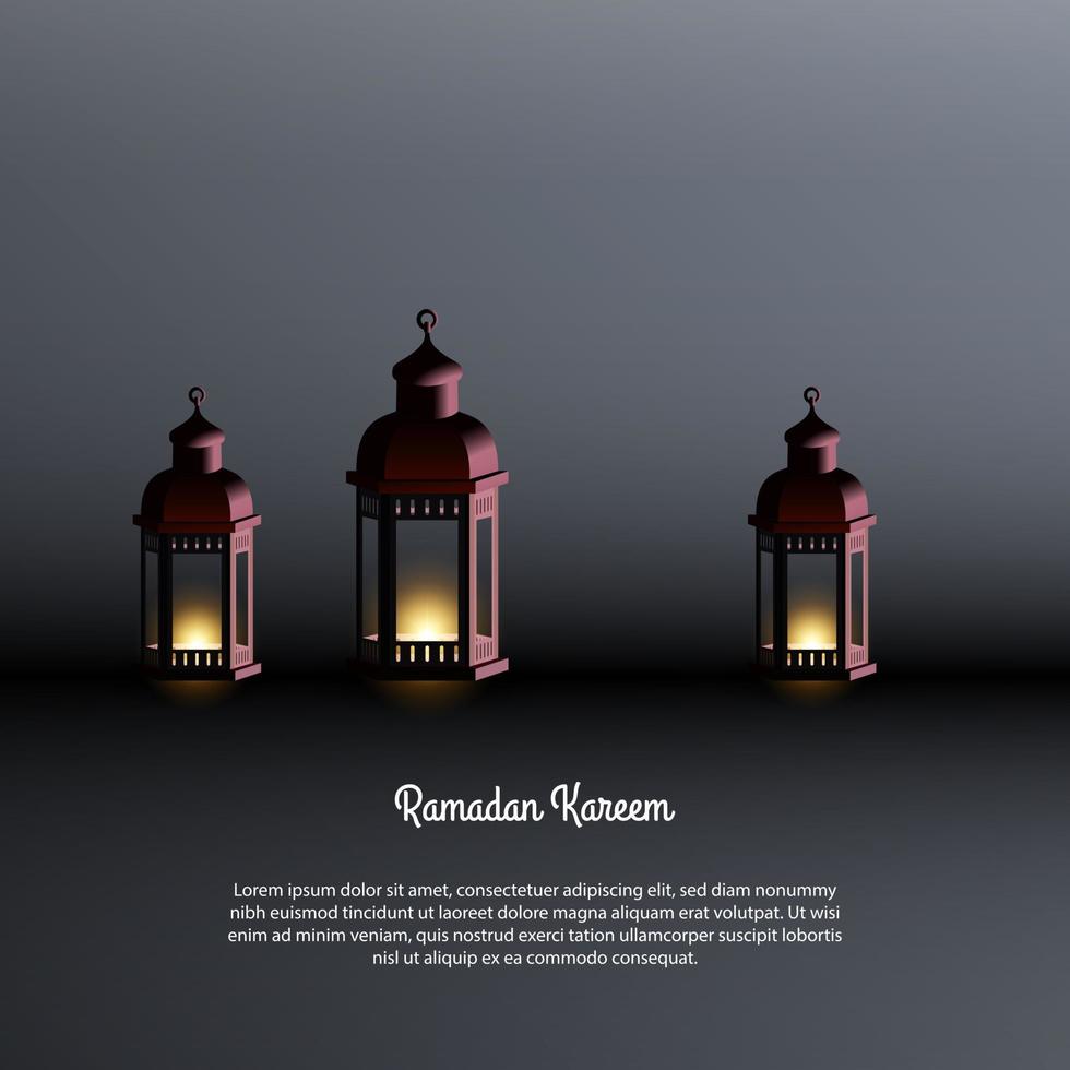 Vector graphic of Ramadan Kareem with Lantern. Fit for greeting card, wallpaper and other.
