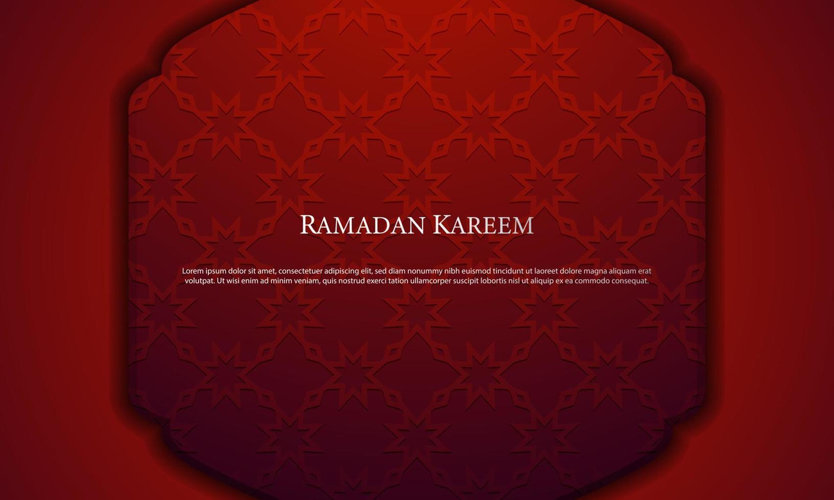 Vector graphic of Ramadan Kareem with Red Pattern Background. Fit for greeting card, wallpaper and other ramadan background.