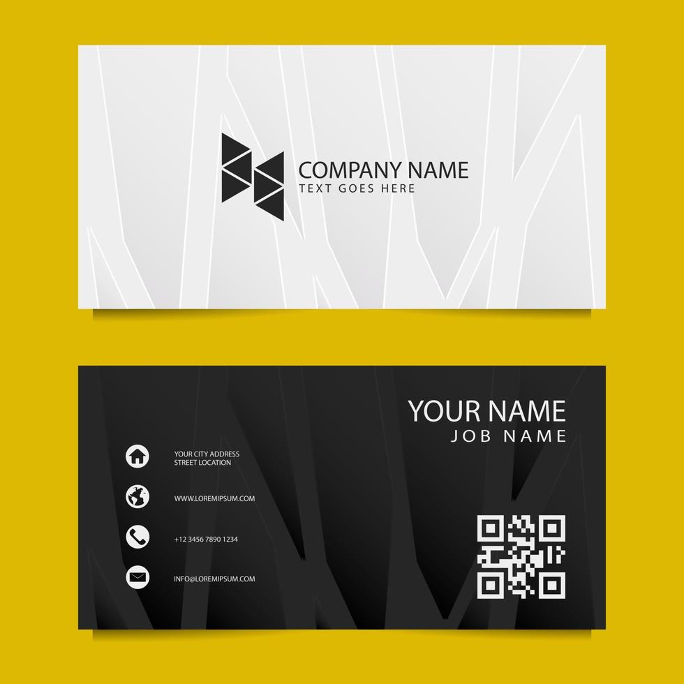 Business Card Template with Black and White Background. Vector illustration