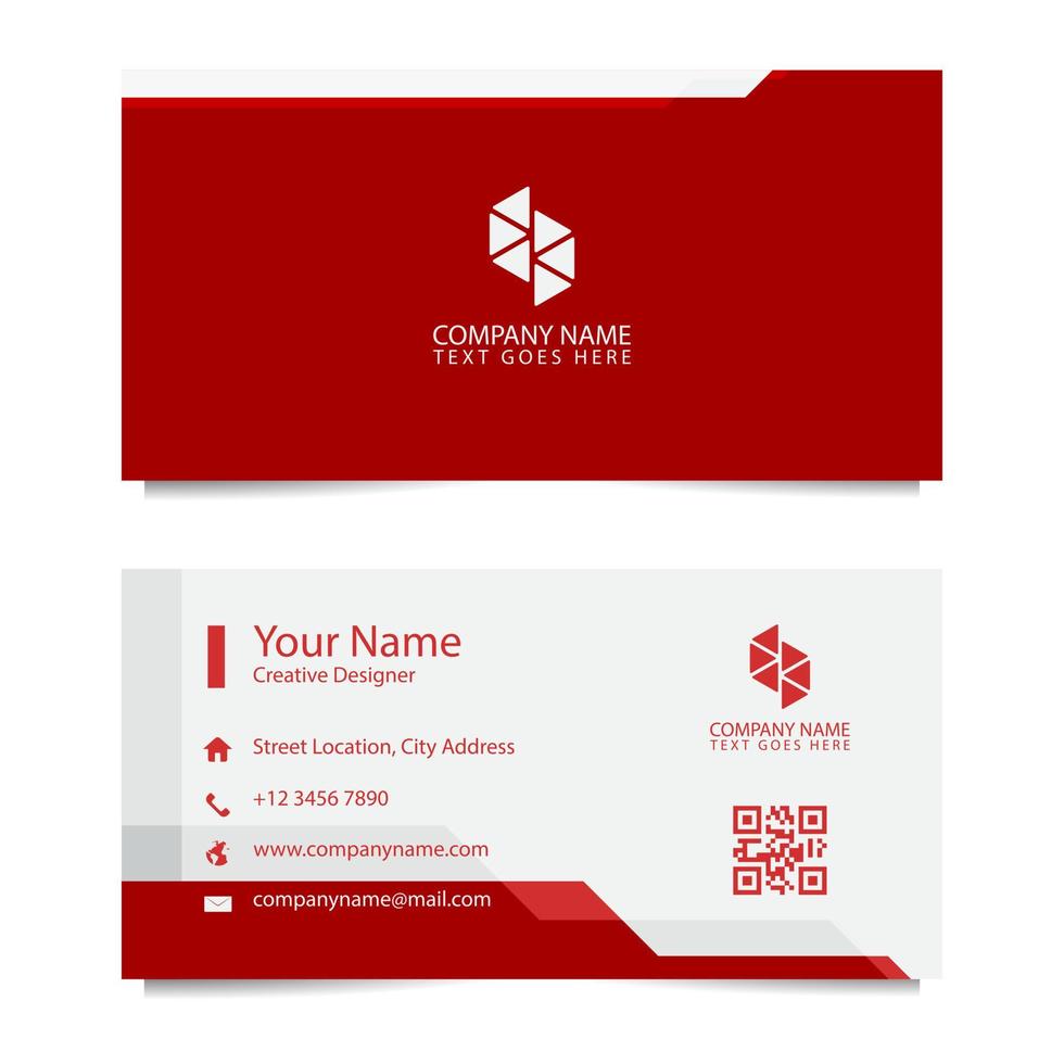 plantilla de tarjeta de visita con fondo rojo blanco. ilustración vectorial vector