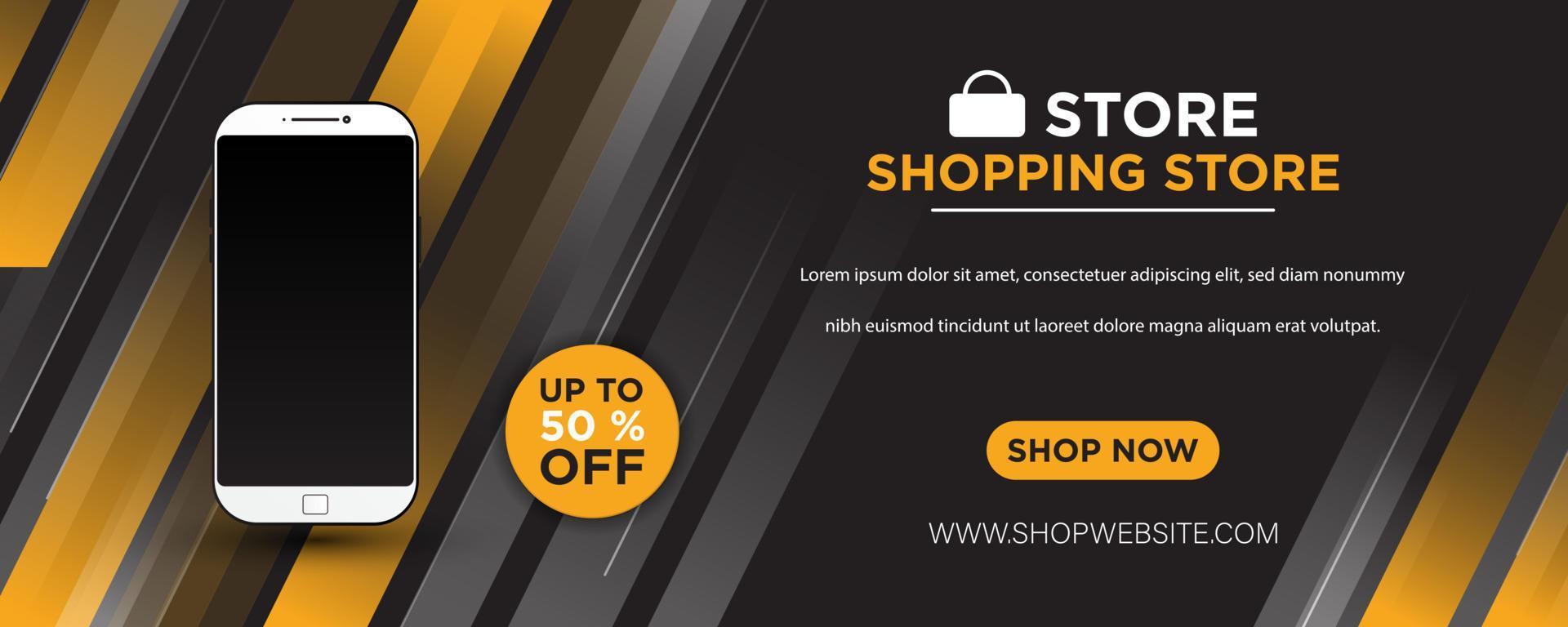 Modern Web Banner. Shopping Store. Vector Illustration.