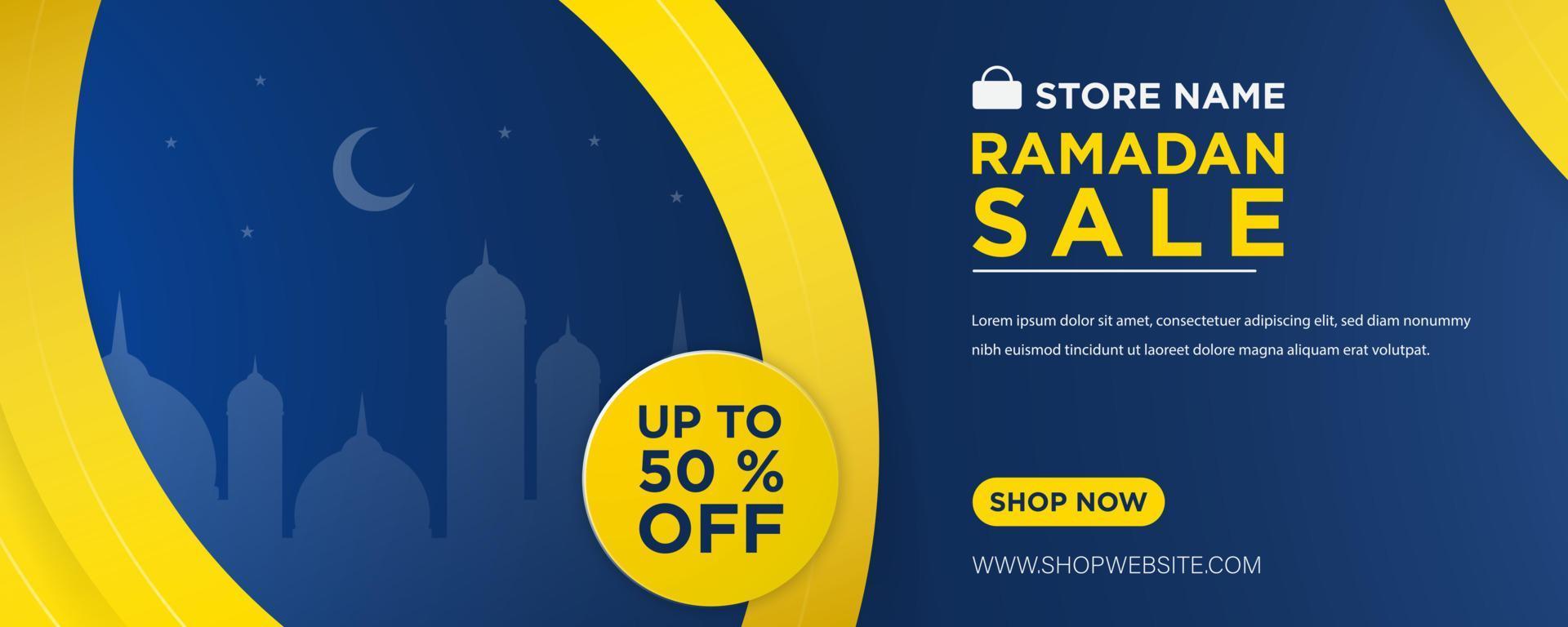 Modern Web Banner Vector. Ramadan Sale. Vector Illustration.